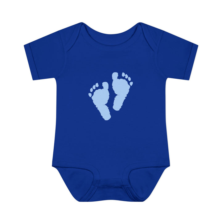Baby Feet Acrostic Poem Baby Bodysuit - Blue Footprints