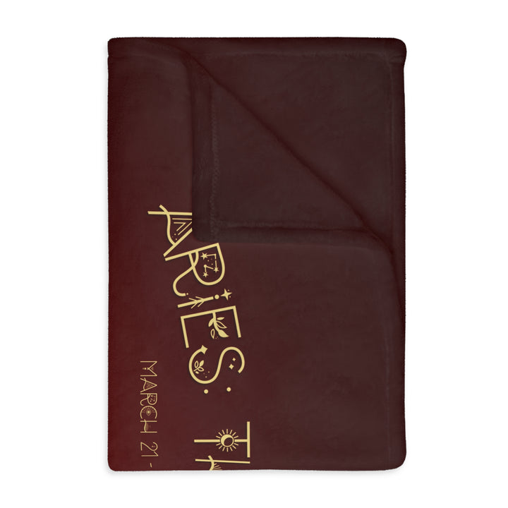 Aries Acrostic Poem Velveteen Microfiber Blanket (Two-sided print)