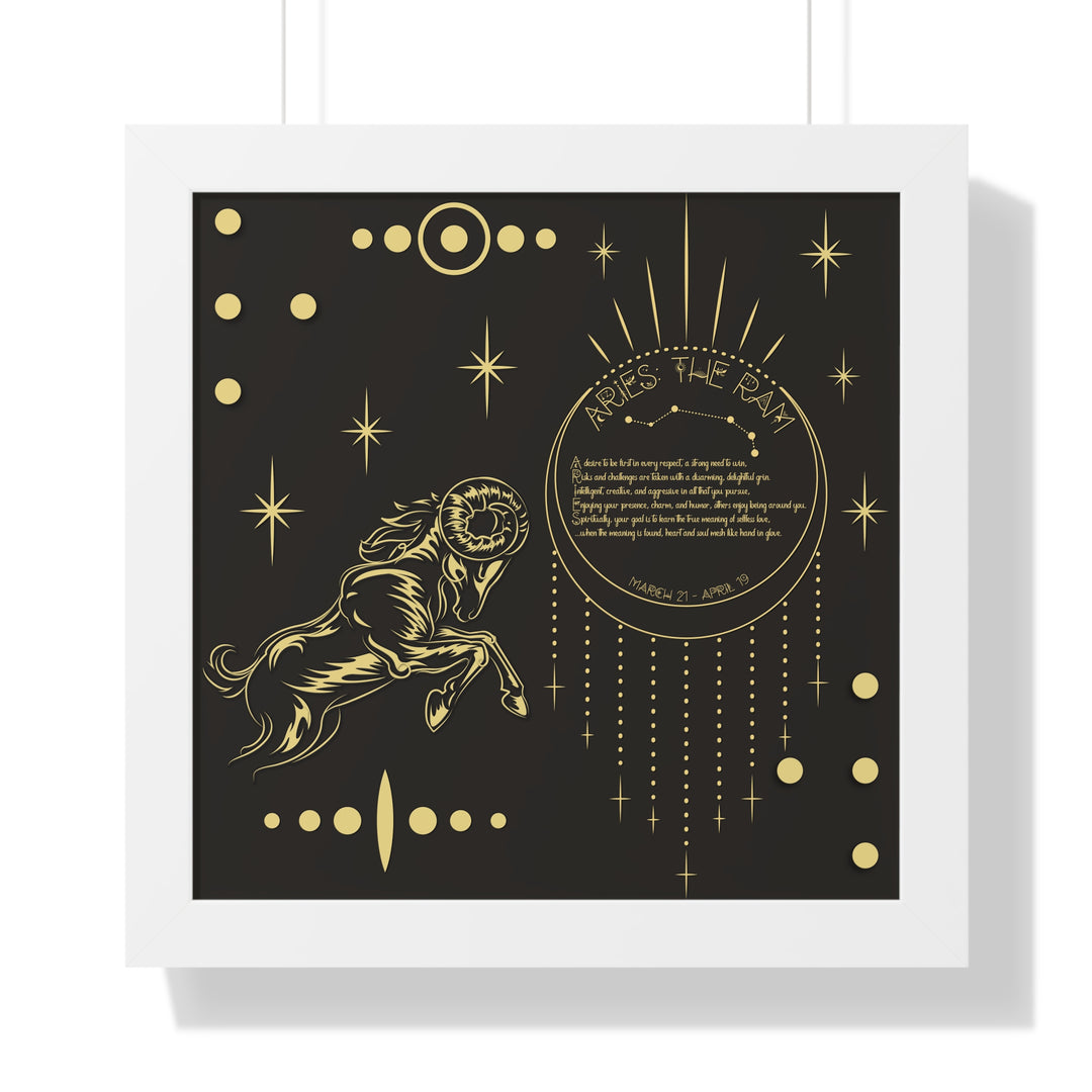 Written in the Stars Framed Horizontal Acrostic Poem Print - Aries