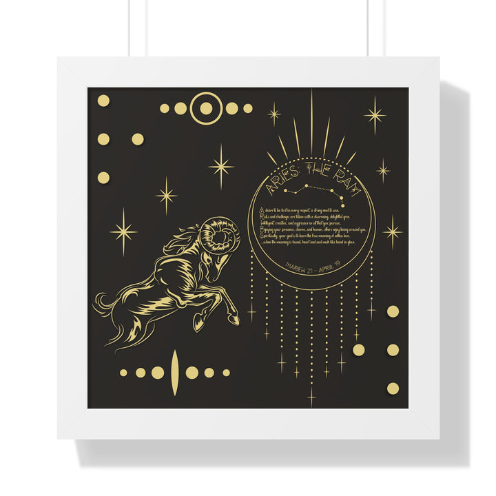 Written in the Stars Framed Horizontal Acrostic Poem Print - Aries