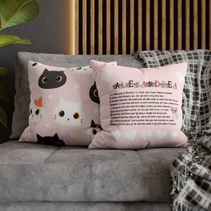 Namesakes Acrostic Poem Pillow Cover - Kitty Design