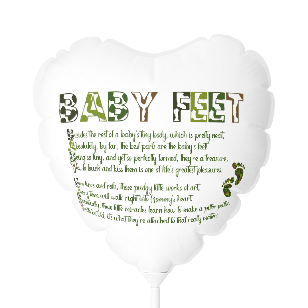 Baby Feet 11" Acrostic Poem Balloon - Camo - No Personalization