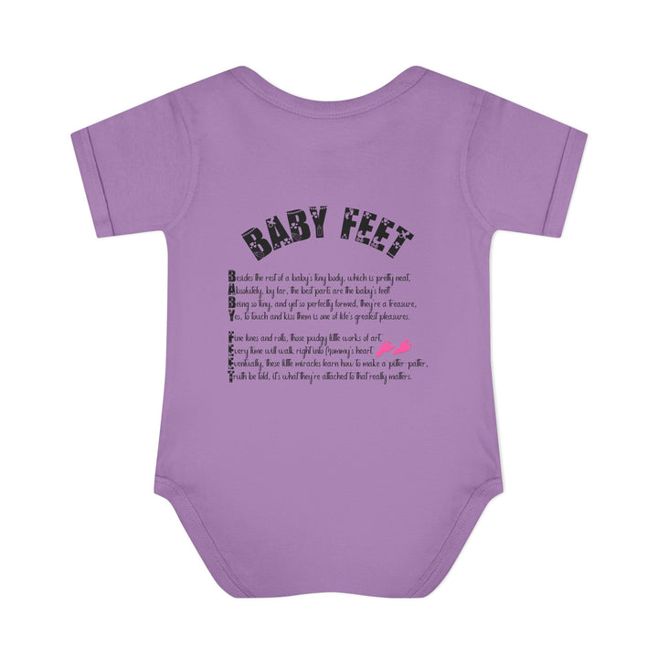 Baby Steps "Baby Feet" Acrostic Poem Bodysuit - Pink Footprints