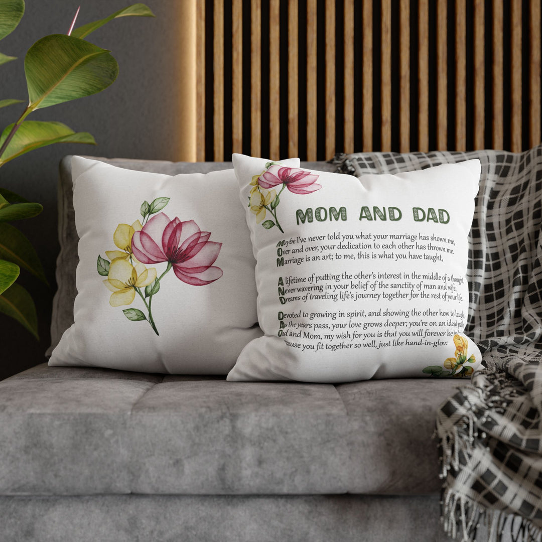 Mom and Dad Acrostic Poem - Pillow Cover