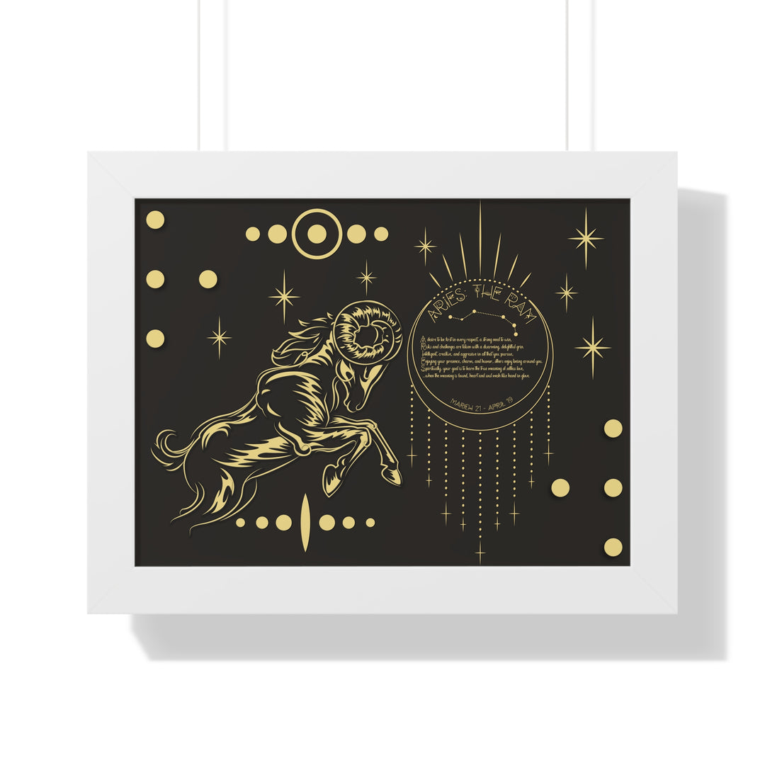 Written in the Stars Framed Horizontal Acrostic Poem Print - Aries