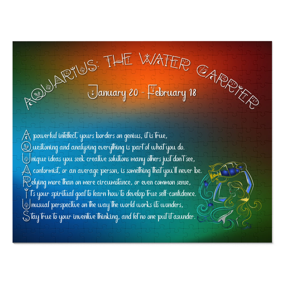 Aquarius Acrostic Poem Puzzle - Tin Box