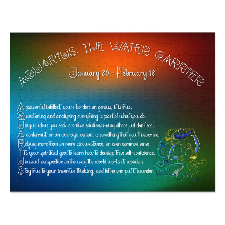 Aquarius Acrostic Poem Puzzle - Tin Box