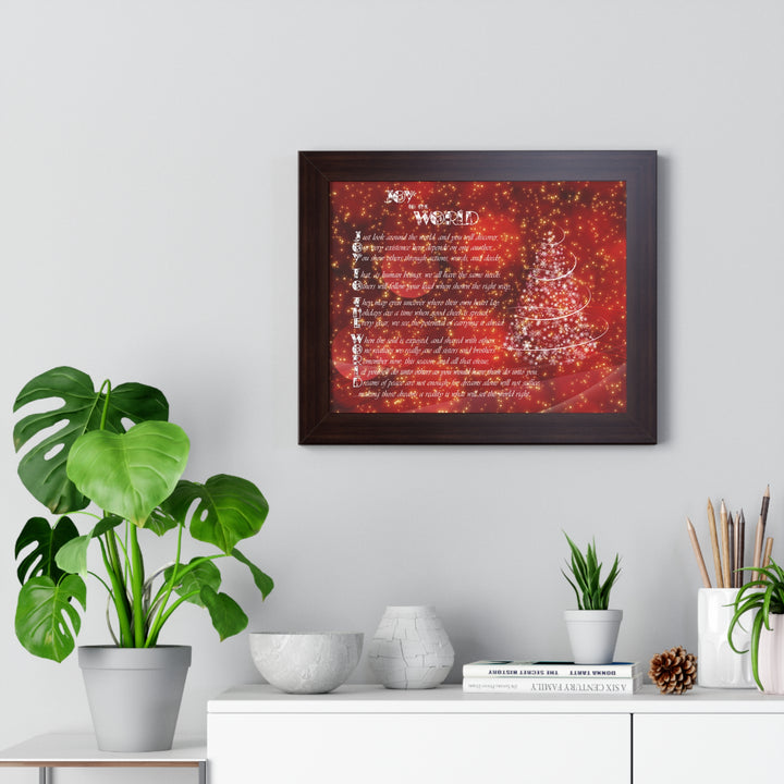 It's Just a Phrase "Joy to the World" Framed Acrostic Poem Print