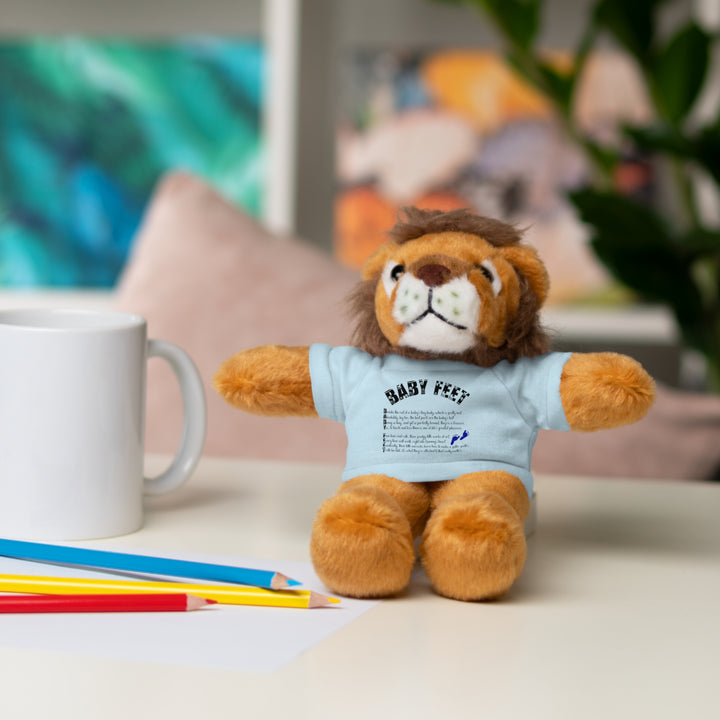 Baby Steps Stuffed Animals with Tee - Baby Feet - Blue Footprints