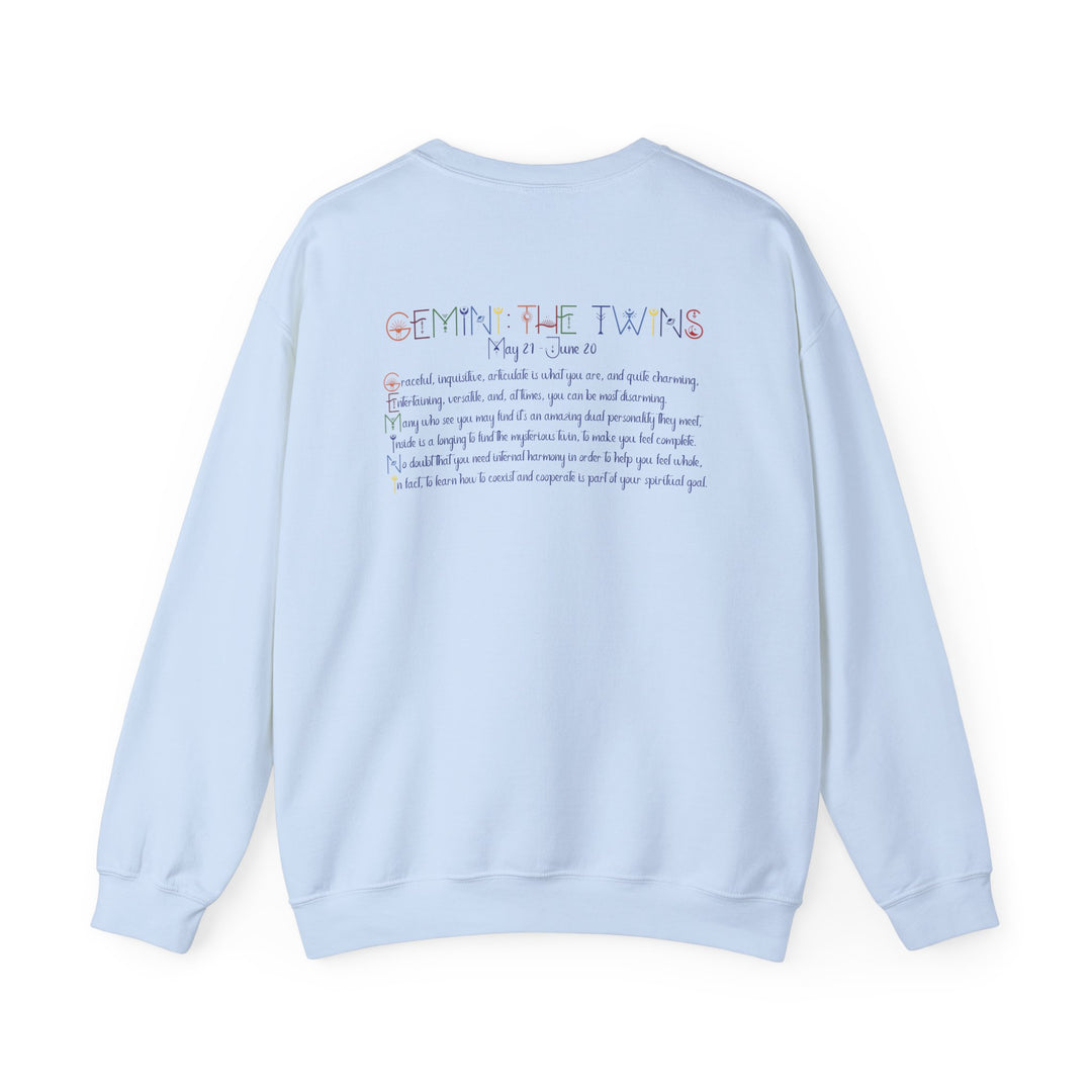Gemini Astrology Sweatshirt with Acrostic Poem
