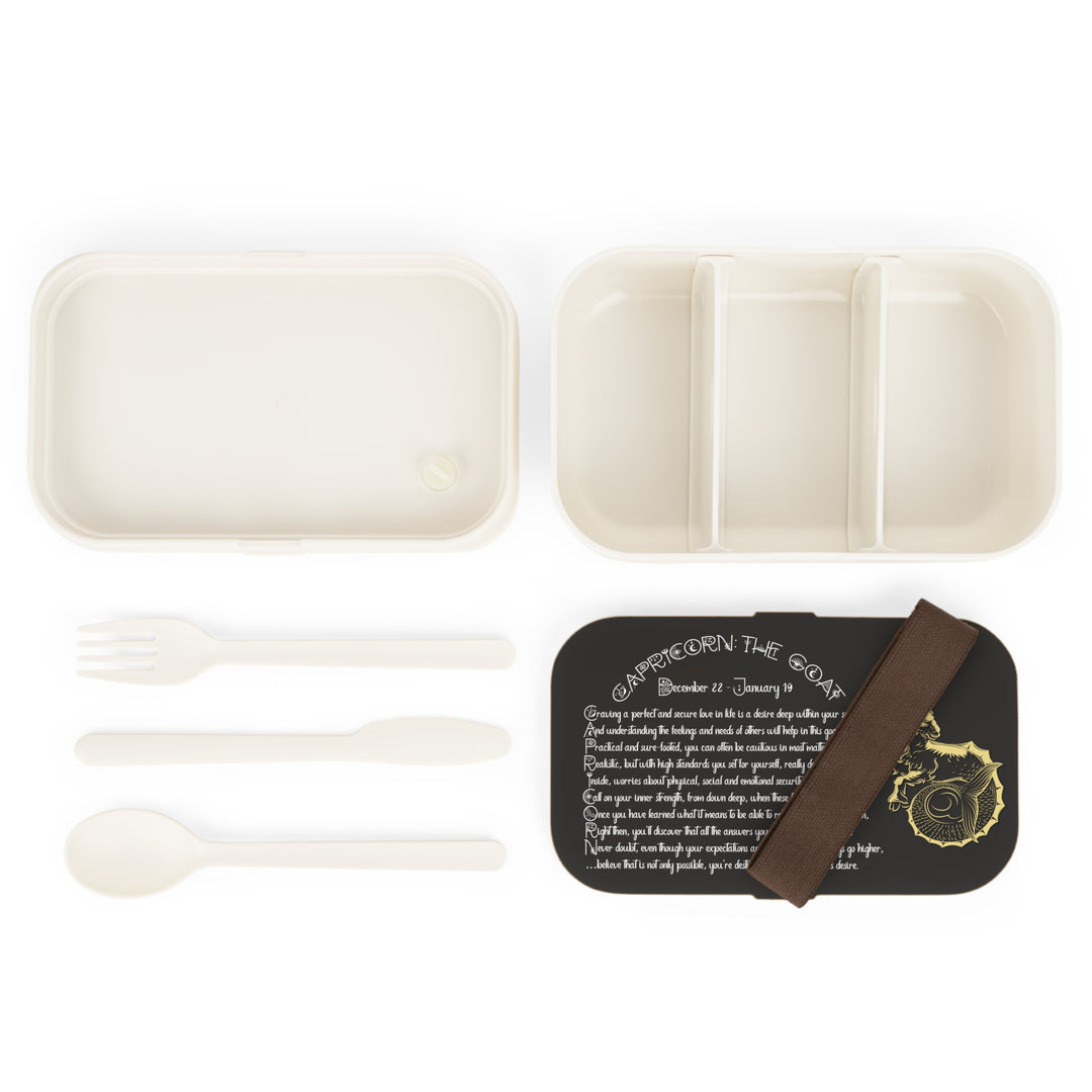 Capricorn Acrostic Poem Bento Lunch Box - Wooden Lid