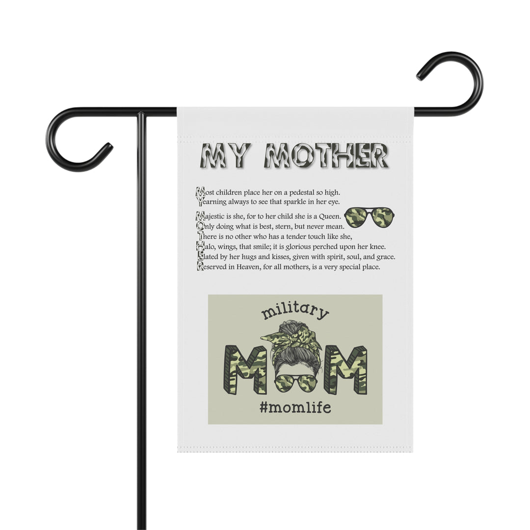 FIX GRAPHIC My Mother Acrostic Poem outdoor/Garden Banner - Camo