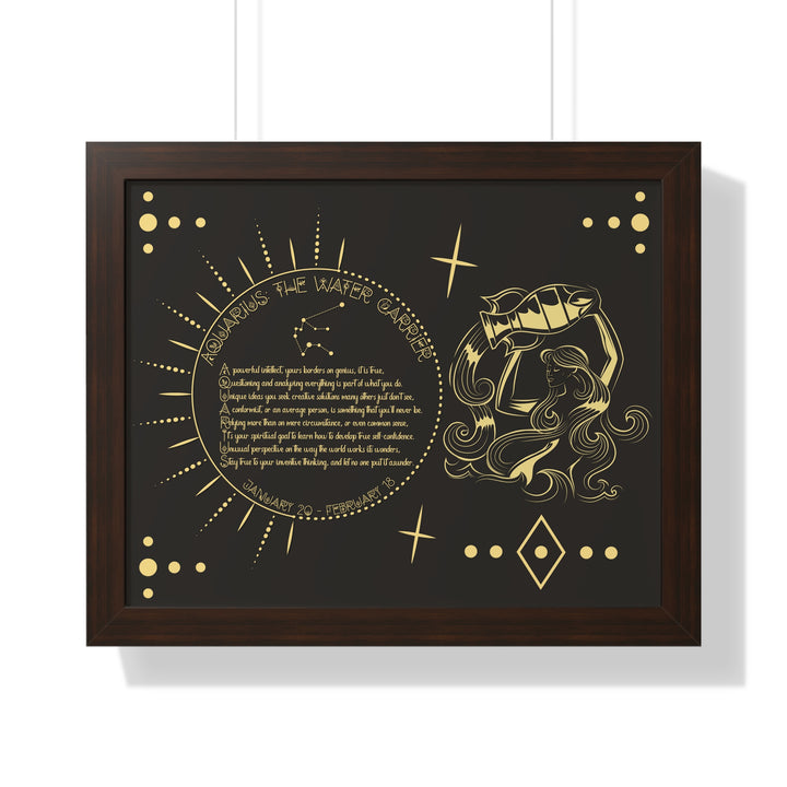 Written in the Stars Framed Acrostic Poem Print - Aquarius