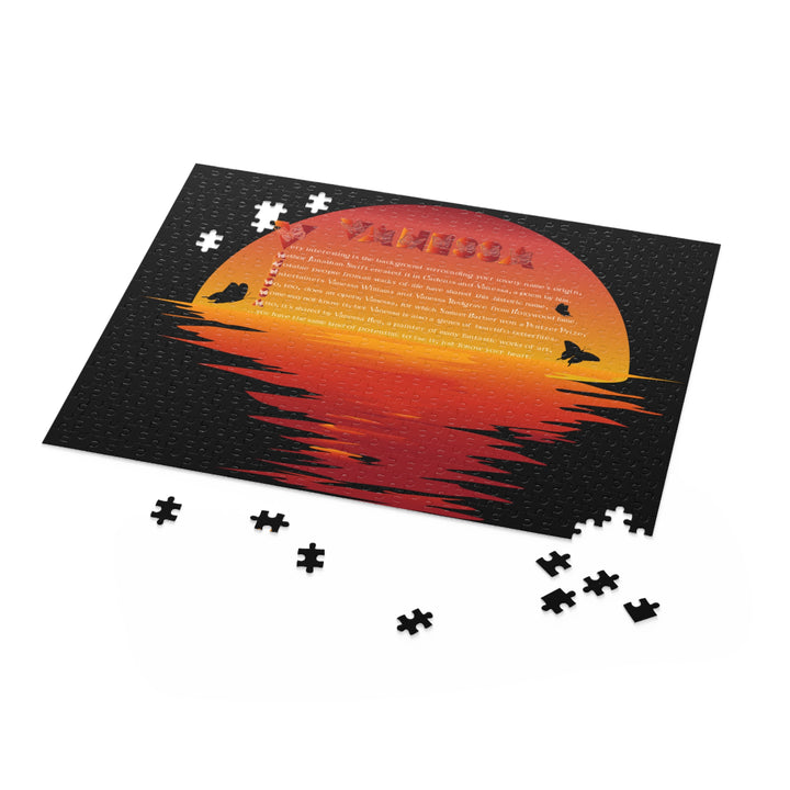 Namesakes Personalized Acrostic Name Puzzle - Sunset and Butterflies
