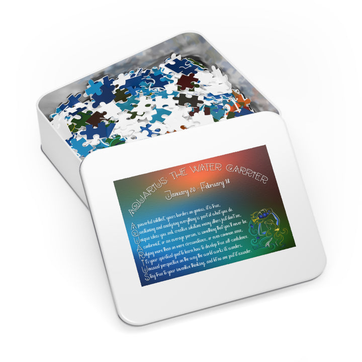 Aquarius Acrostic Poem Puzzle - Tin Box