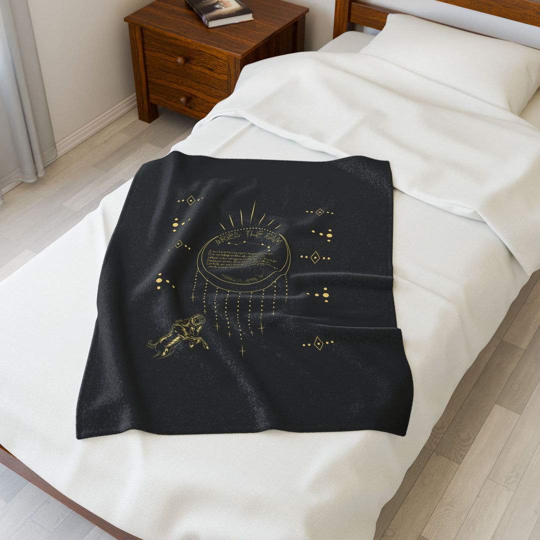 Aries Acrostic Poem Velveteen Plush Blanket