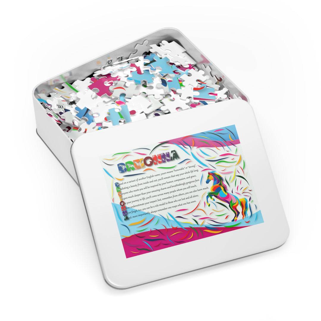 Namesakes Acrostic Poem Jigsaw Puzzle - Horse - Personalized - Tin Box
