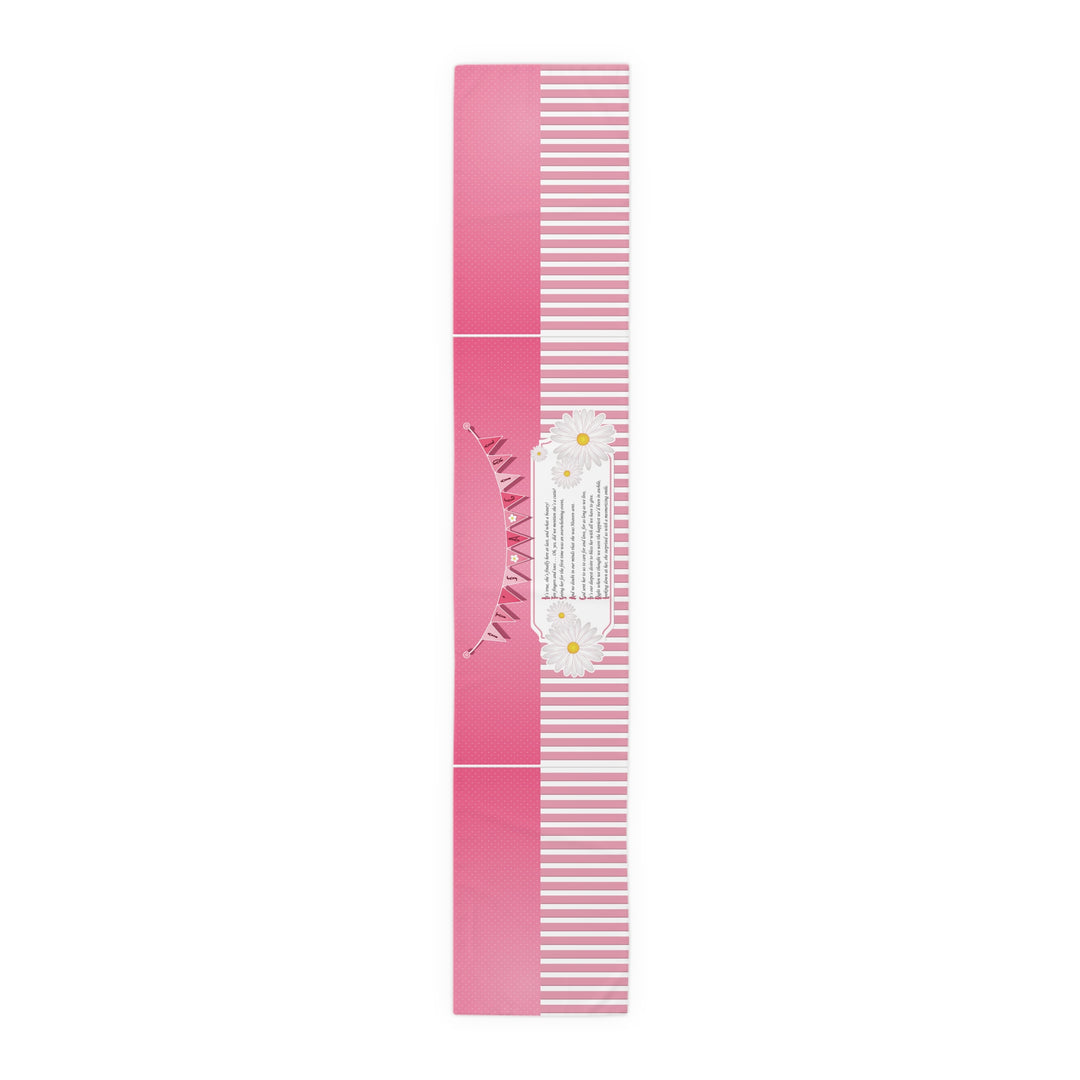 It’s a Girl Table Runner - Pink-White Stripes - No Personalization