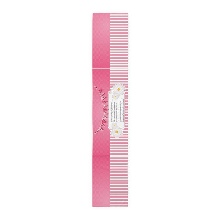 It’s a Girl Table Runner - Pink-White Stripes - No Personalization