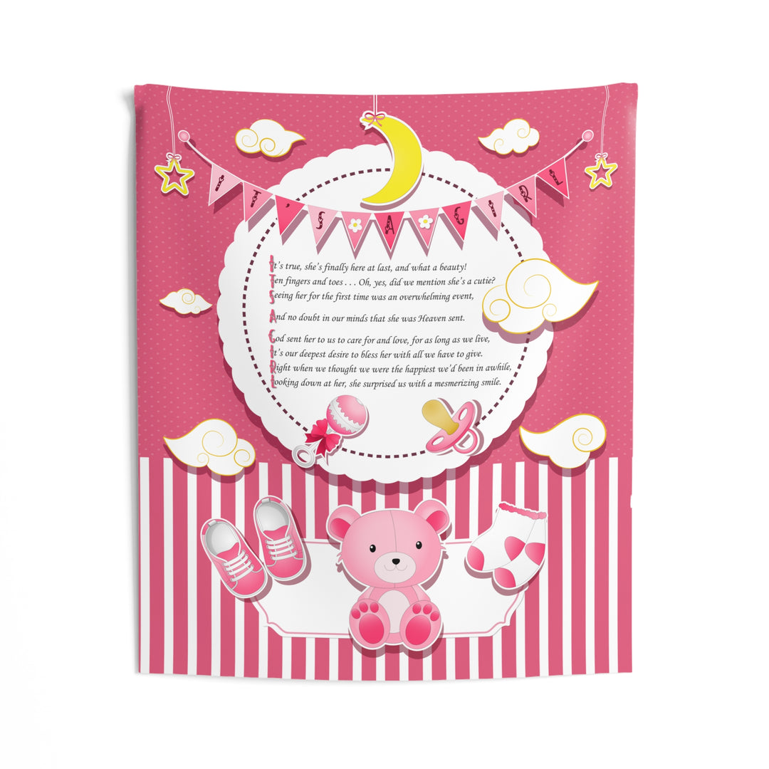 Baby Steps "It's a Girl" Acrostic Poem Baby Shower Backdrop - Baby Items