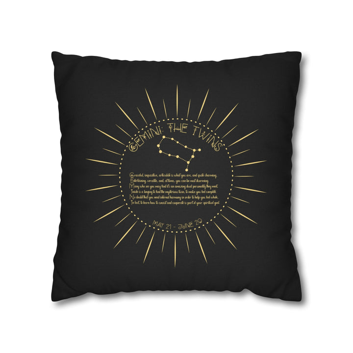Gemini Acrostic Poem Pillow Cover