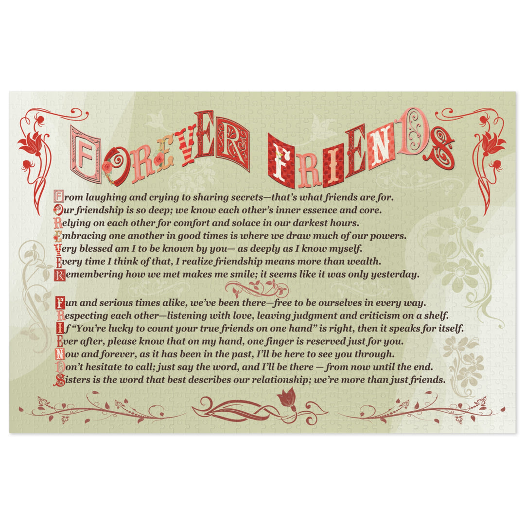 Forever Friends Acrostic Poem Puzzle  - Whimisical - Tin Box
