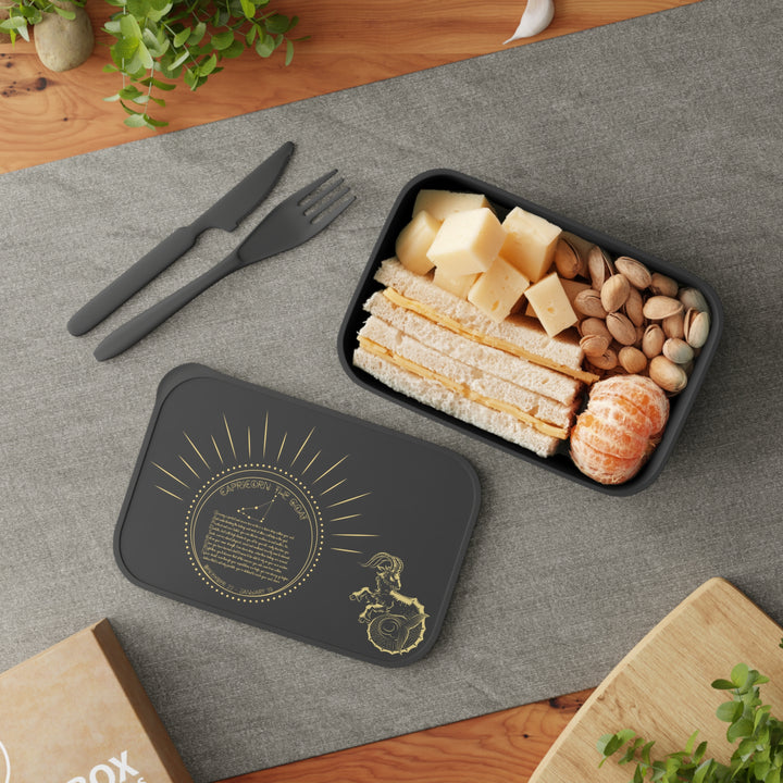 Capricorn Acrostic Poem Bento Lunch Box - Black