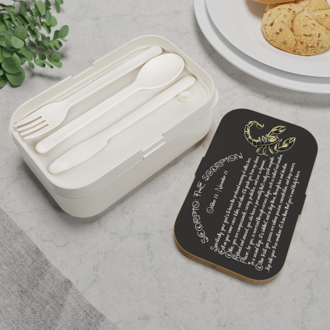 Scorpio Acrostic Poem Bento Lunch Box - Wooden Lid