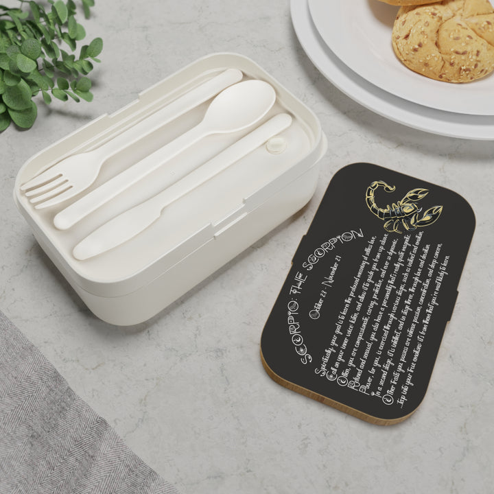 Scorpio Acrostic Poem Bento Lunch Box - Wooden Lid