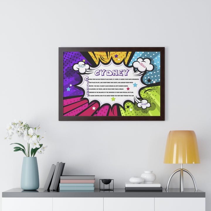 Namesakes Framed Acrostic Name Poem - Burst Comic-style