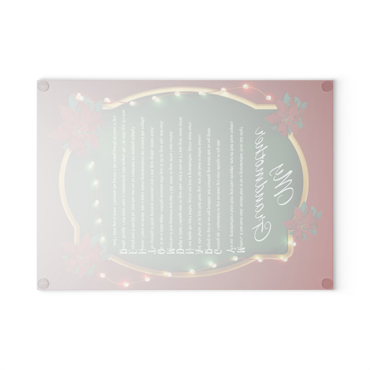 My Grandmother Acrostic Poem Glass Cutting Board - Poinsettias