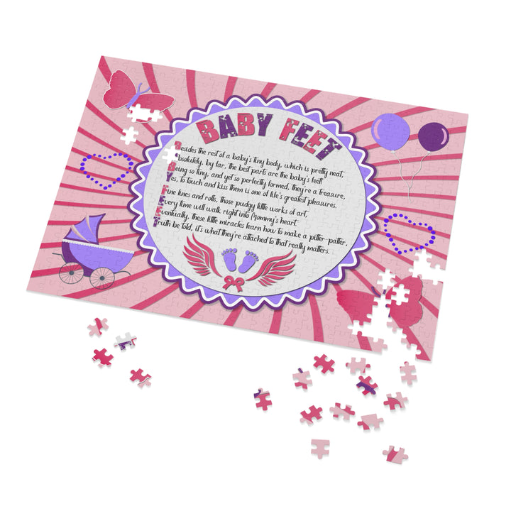 Baby Steps Acrostic Poem Jigsaw Puzzle - "Baby feet" - Pink