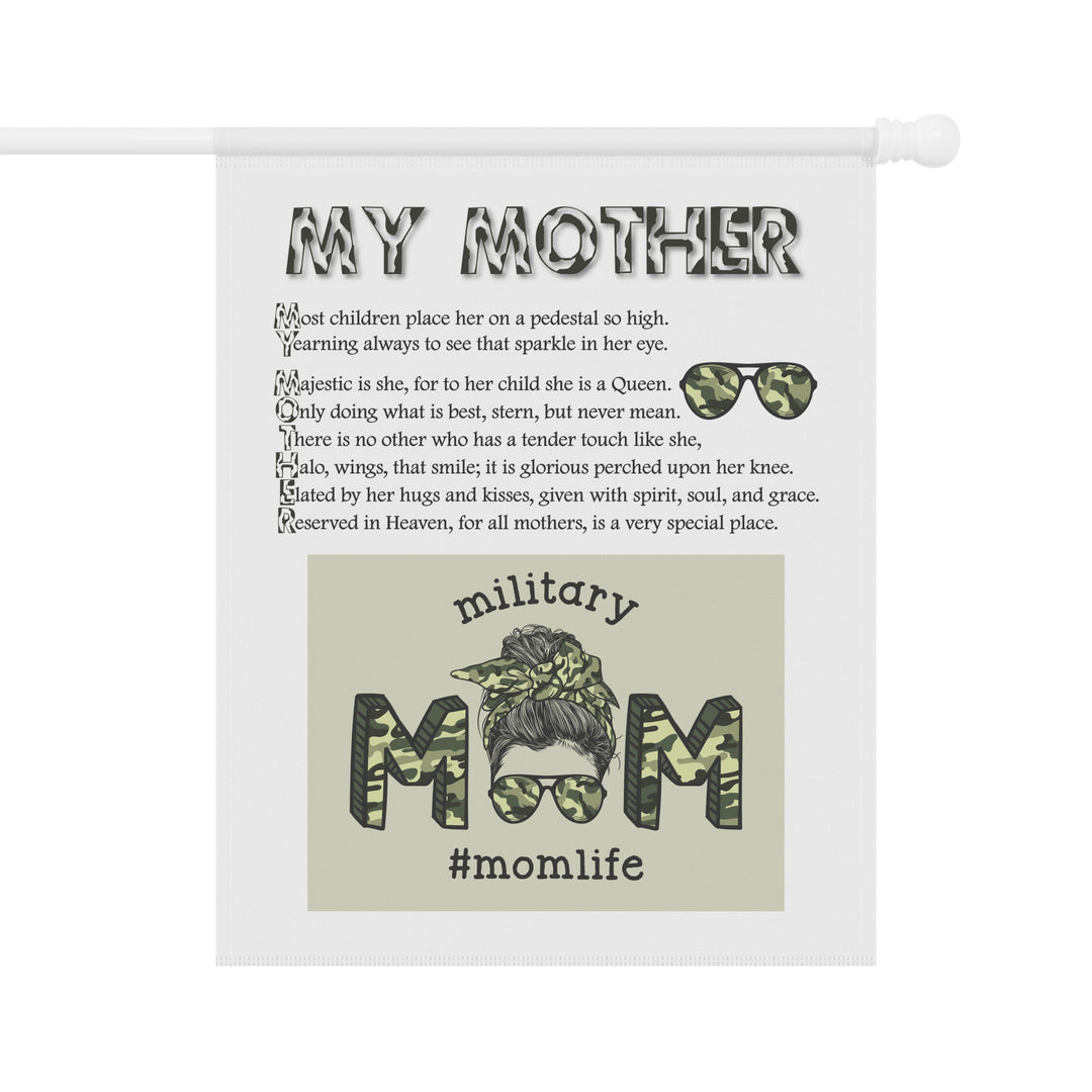 FIX GRAPHIC My Mother Acrostic Poem outdoor/Garden Banner - Camo