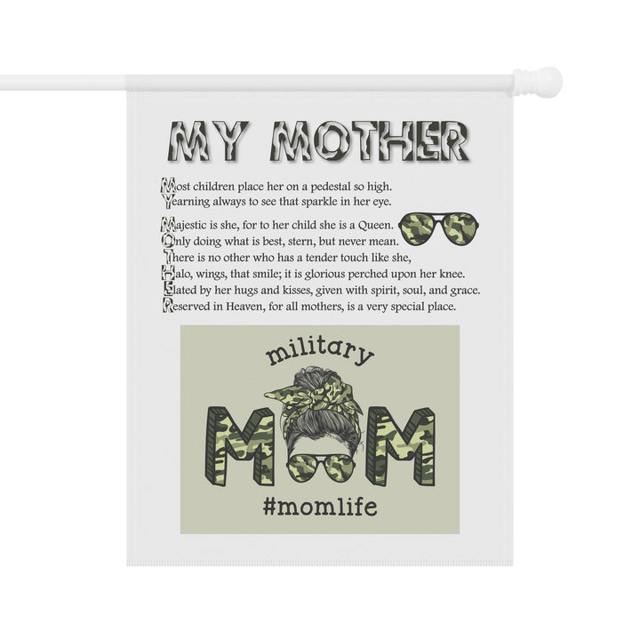 FIX GRAPHIC My Mother Acrostic Poem outdoor/Garden Banner - Camo