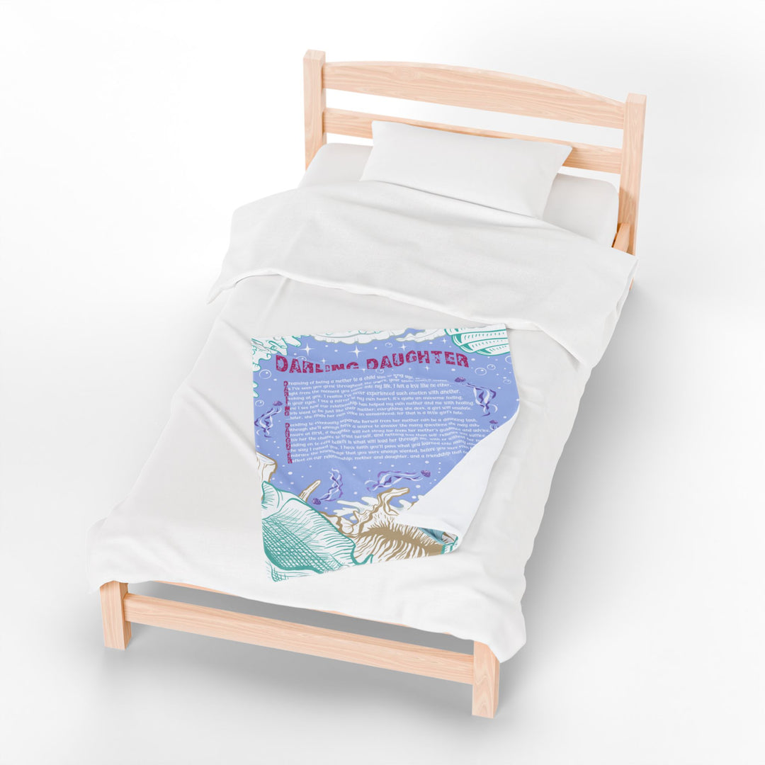 Darling Daughter Acrostic Poem Velveteen Plush Blanket - Mermaid Design