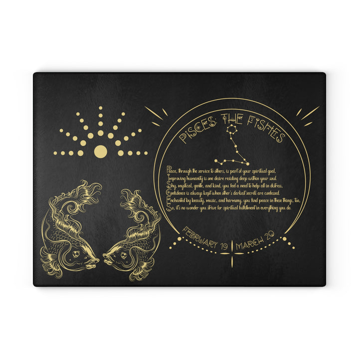 Pisces Acrostic Poem Glass Cutting Board