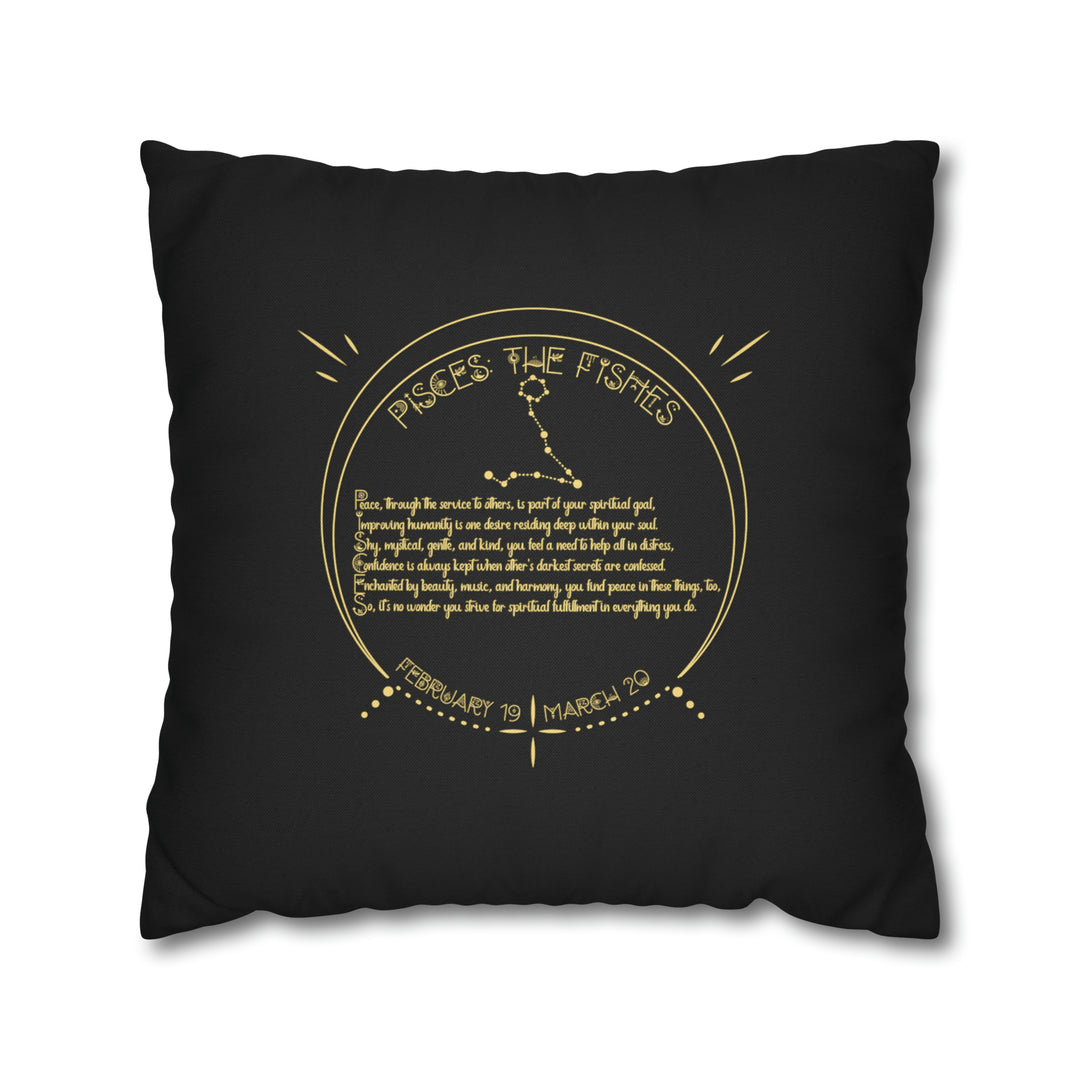 Written in the Stars Pillowcase/Cover Spelling Out "Pisces"
