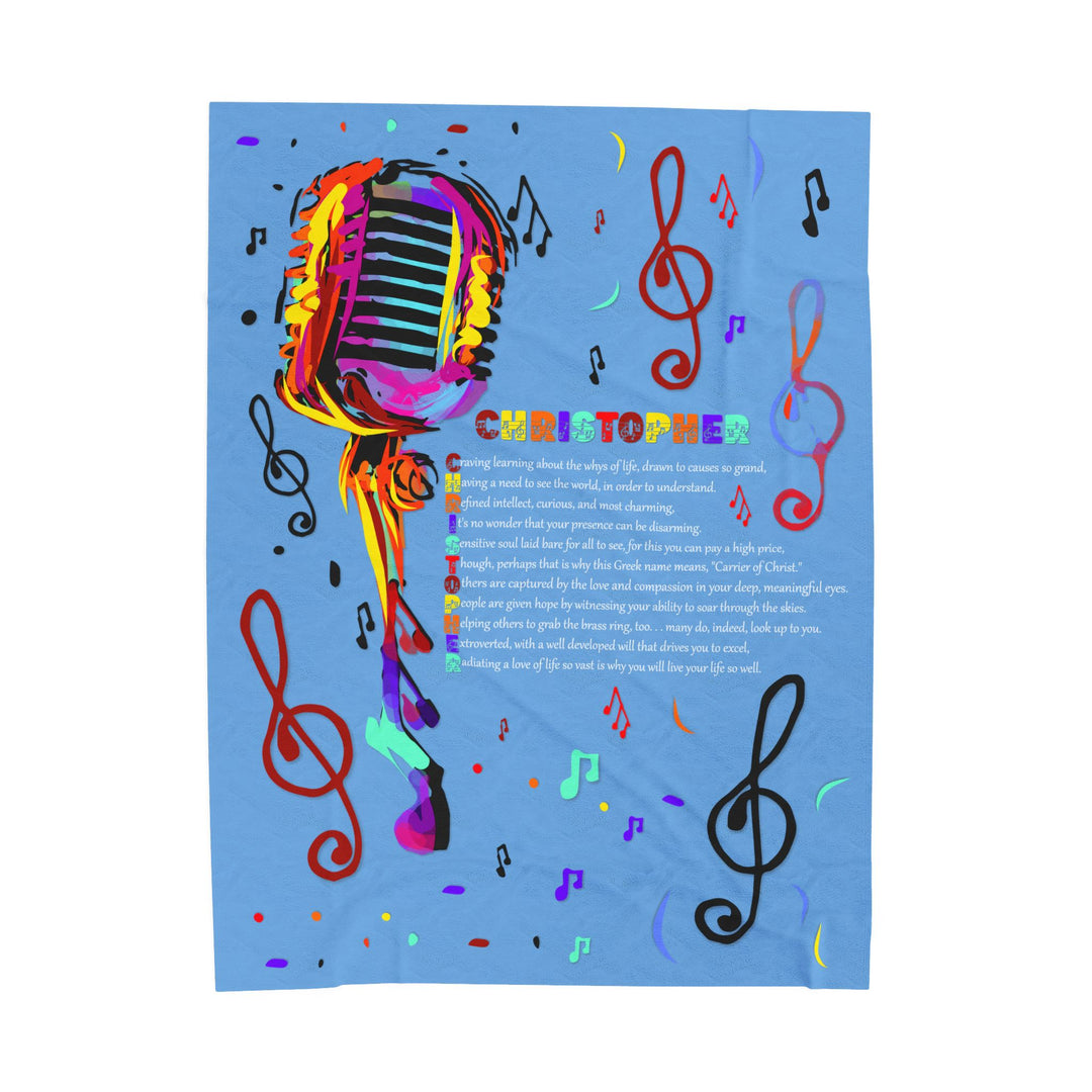 Namesakes Acrostic Poem on Velveteen Plush Blanket