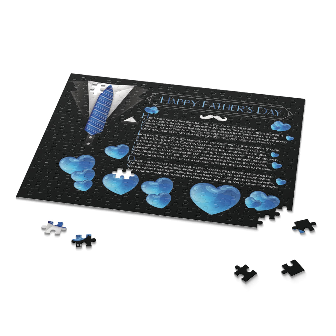 Happy Father's Day Acrostic Poem Puzzle - For Step-Father - Suit-Hearts