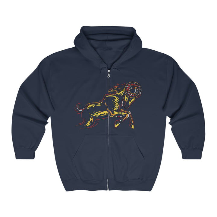 Written in the Stars Unisex Full Zip Hooded Sweatshirt - Aries