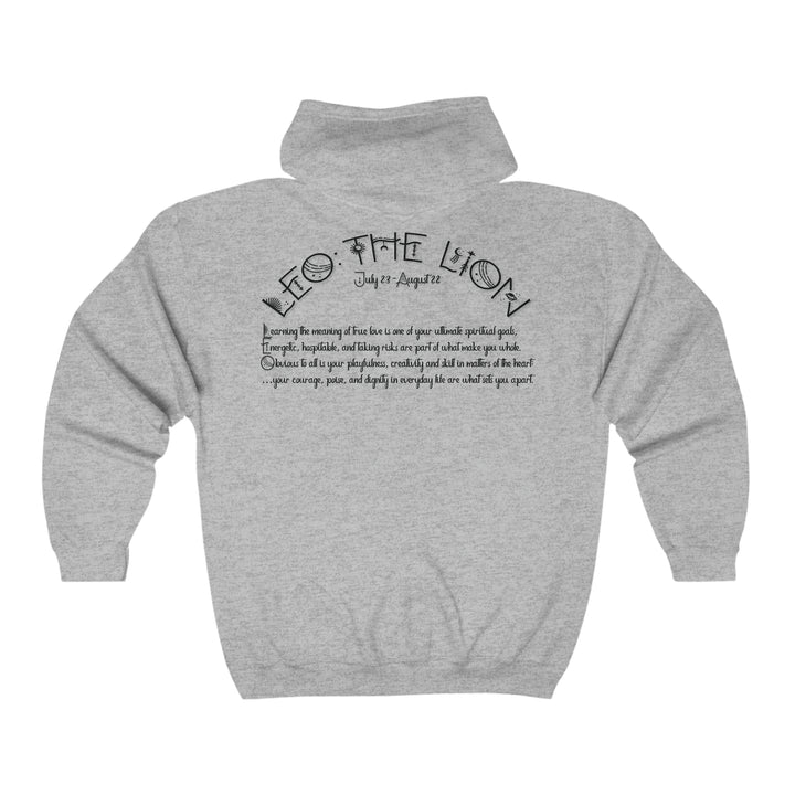 Written in the Stars Unisex Full Zip Hooded Sweatshirt - Leo