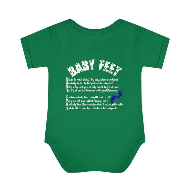 Baby Feet Acrostic Poem Baby Bodysuit - Blue Footprints