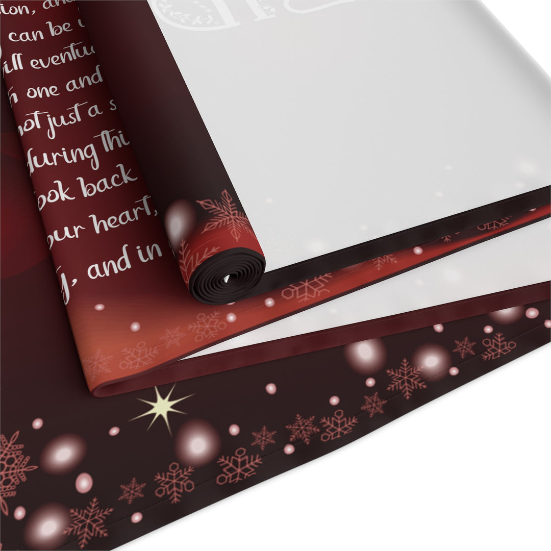 Happy Holidays Acrostic Poem Table Runner - Burgandy