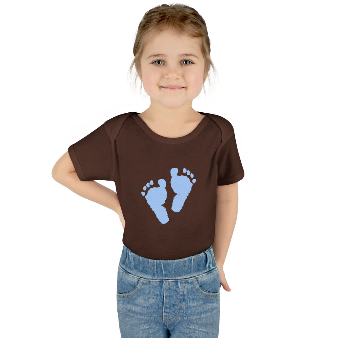 Baby Feet Acrostic Poem Baby Bodysuit - Blue Footprints