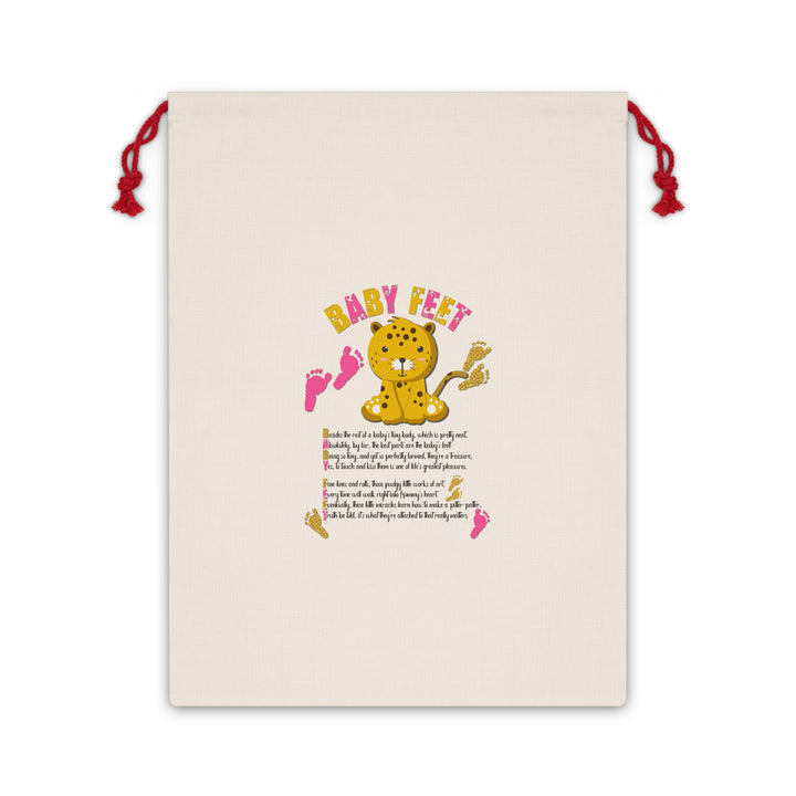 Baby Feet Acrostic Poem Gift Bag - Leopard - Pink