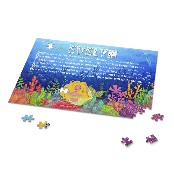 Namesakes Personalized Acrostic Name Poem Jigsaw Puzzle - Mermaid - Gold Hair