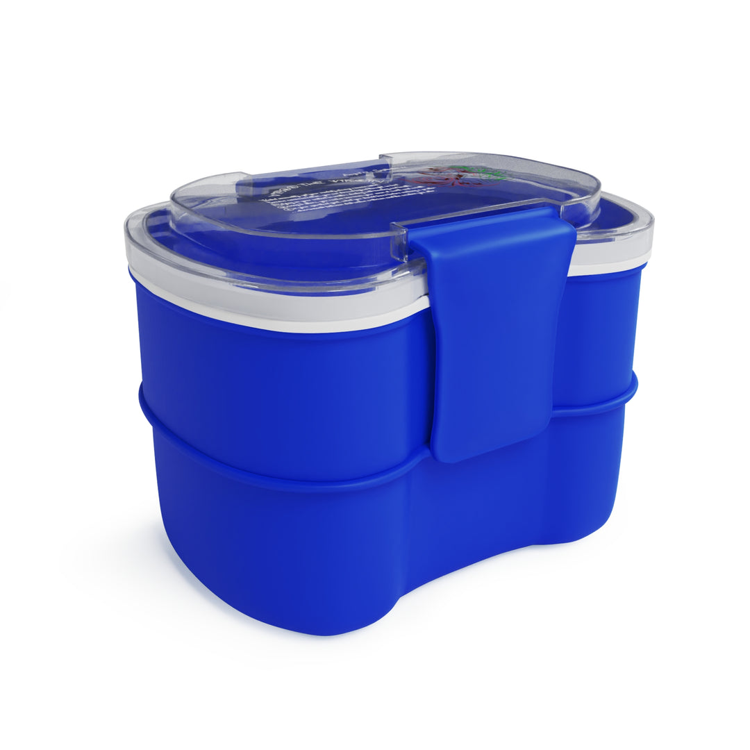 Virgo Acrostic Poem Two-tier Bento Box - Blue