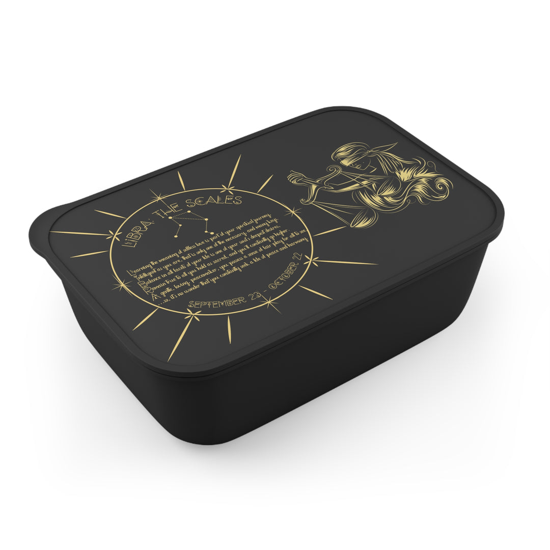 Libra Acrostic Poem Bento Lunch Box - Black