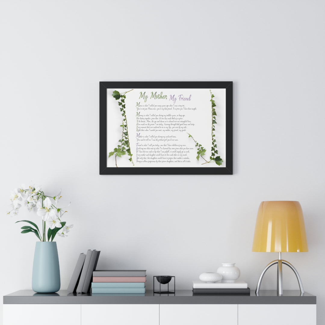 It's Just a Phrase "My Mother, My Friend" Framed Acrostic Poem Print