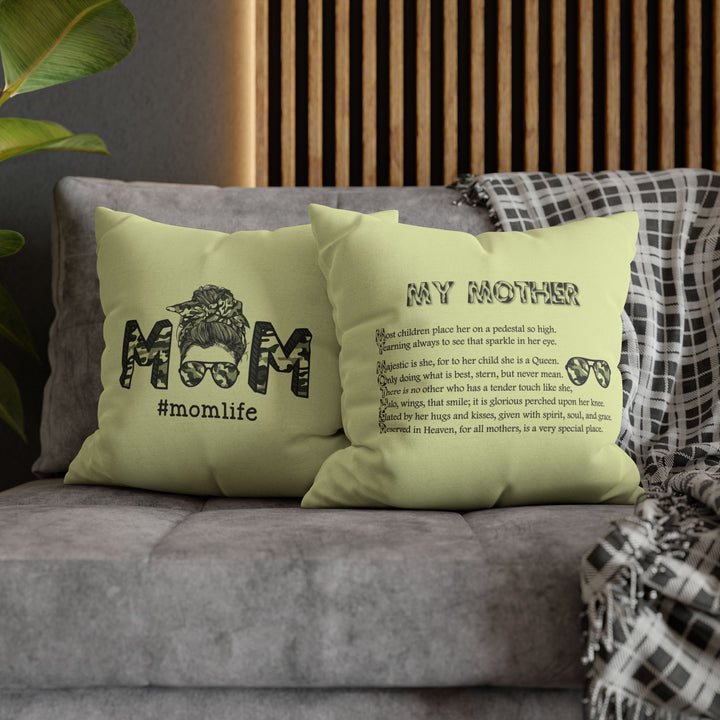 My Mother Acrostic Poem Pillow Cover -  Camo Design